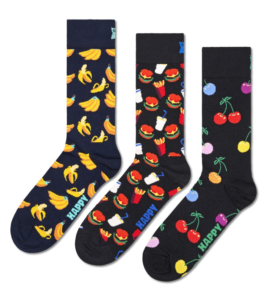 Chaussette Happy Socks 3-Pack Classic Banana | QTS-9794996