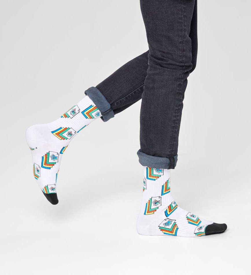 Chaussette Happy Socks Photos Thin Crew | UZH-1433778