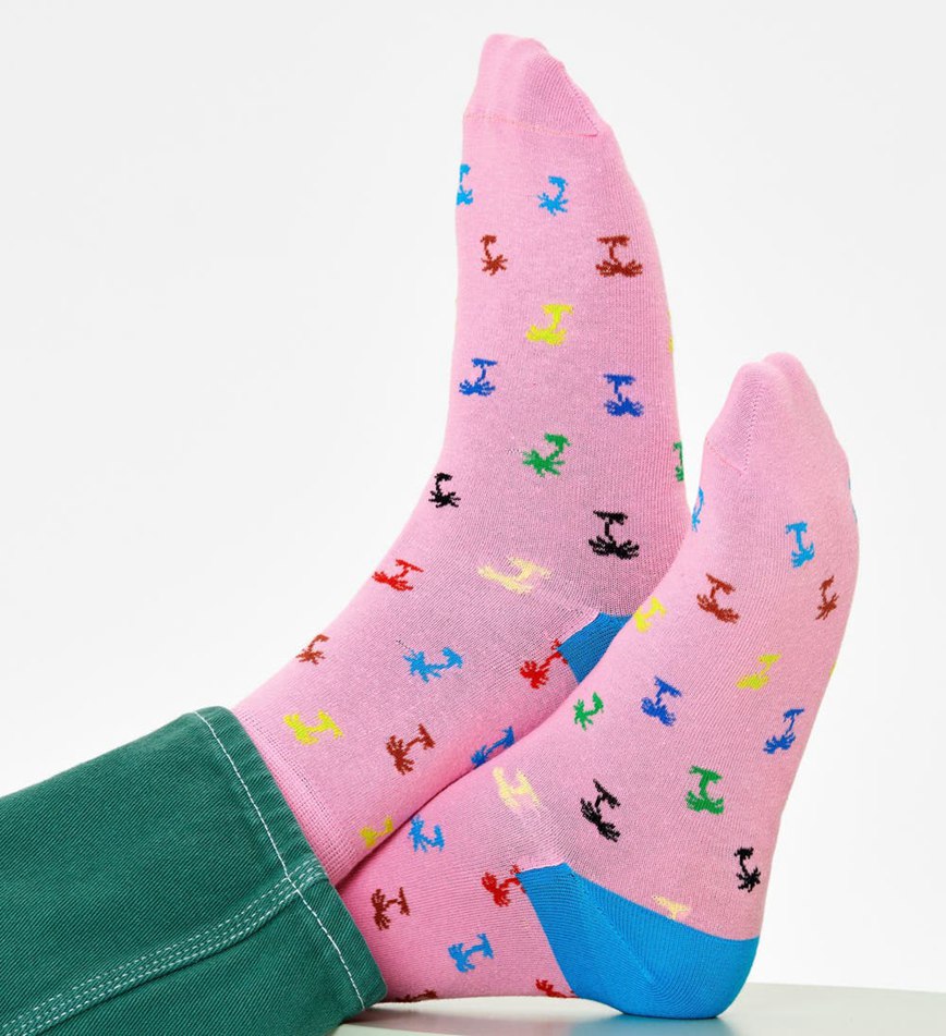 Chaussette Happy Socks Palm 1/2 Crew | XKI-2039741