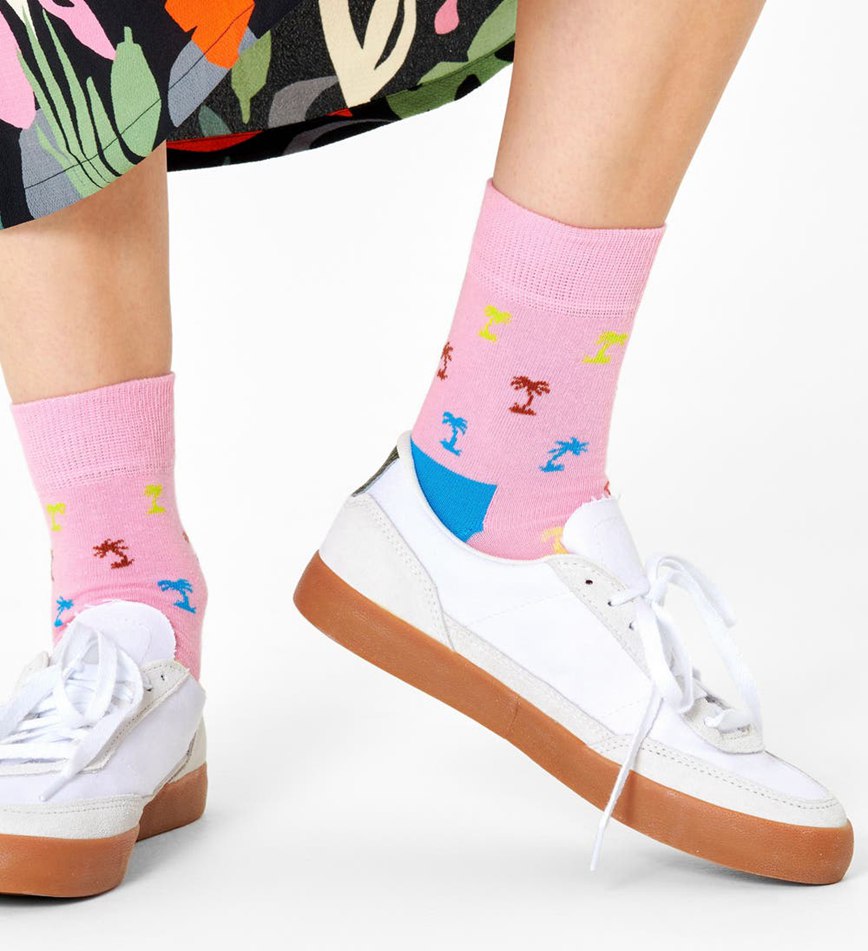 Chaussette Happy Socks Palm 1/2 Crew | XKI-2039741