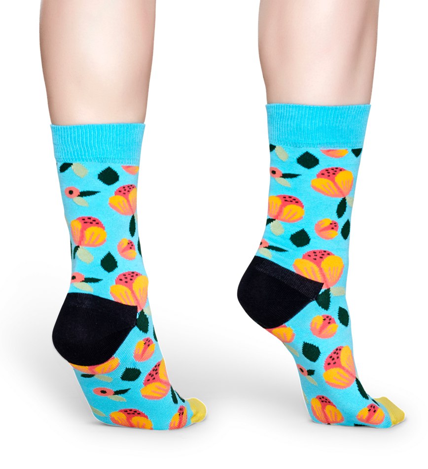 Chaussette Happy Socks Flower Light blue | NLJ-8013607