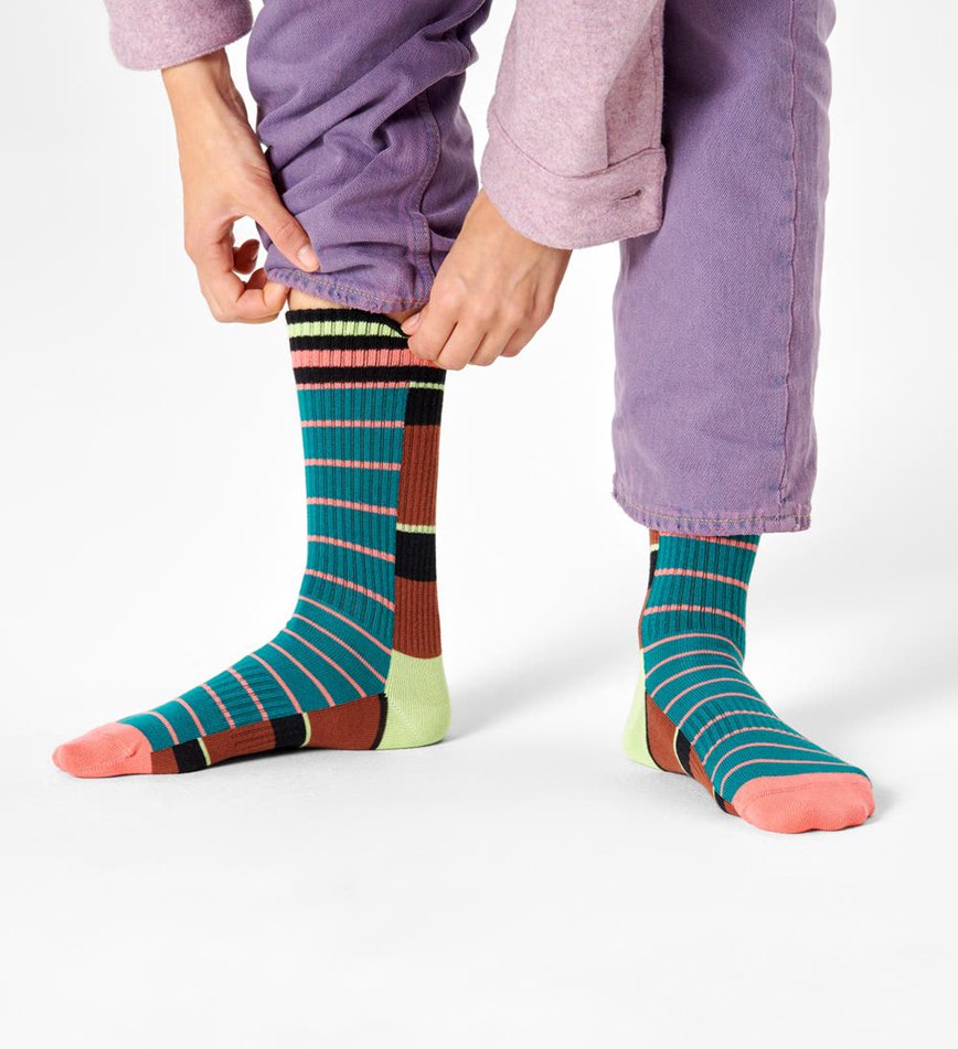 Chaussette Happy Socks Half Half Thin Crew | ILO-2202061