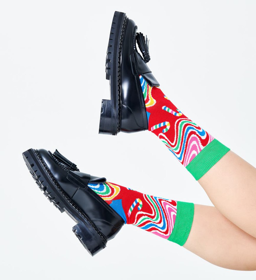 Chaussette Happy Socks Psychedelic Candy Cane | DZS-6895302