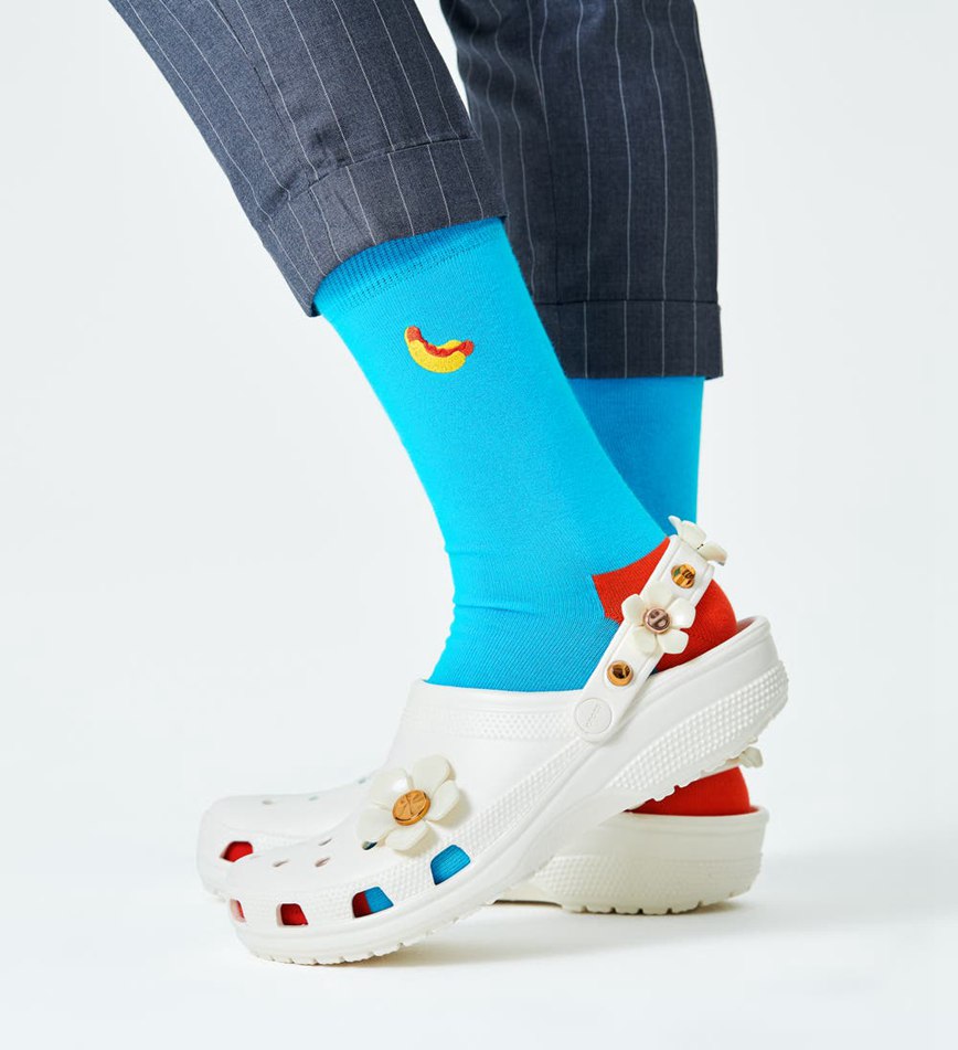 Chaussette Happy Socks Embroidery Hot Dog | TZK-4130385