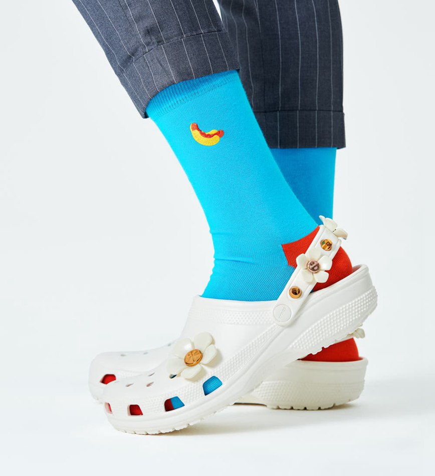 Chaussette Happy Socks Embroidery Hot Dog | TZK-4130385