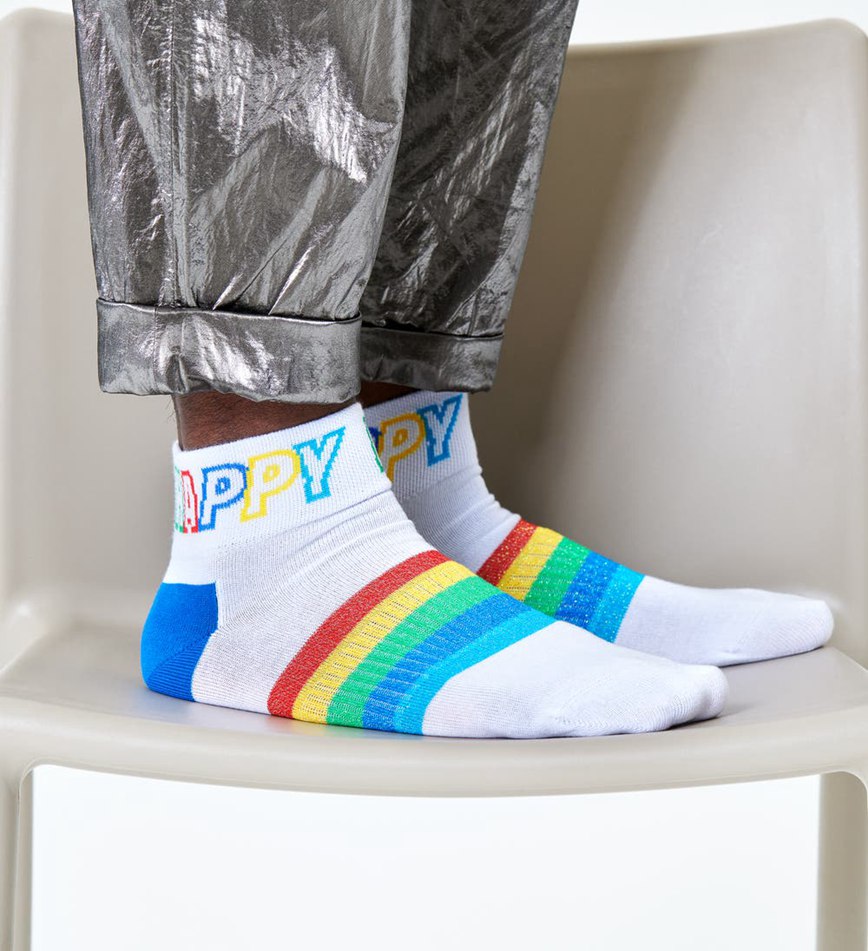 Chaussette Happy Socks Rainbow Stripe 1/4 Crew | IHN-9623401