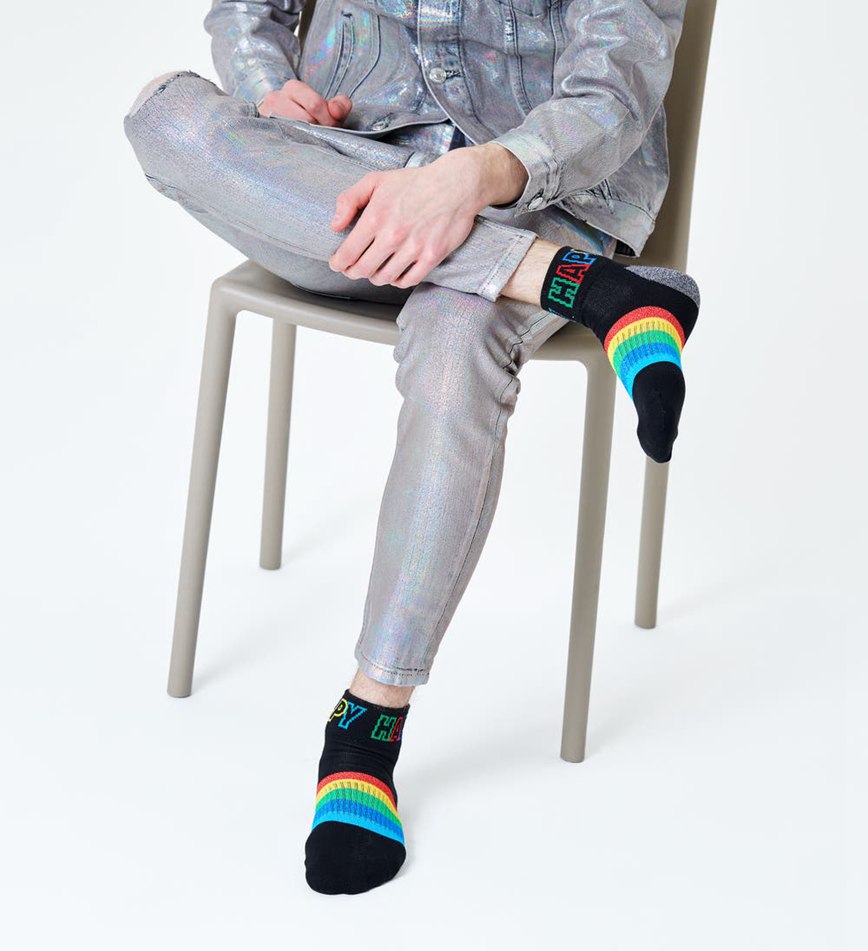 Chaussette Happy Socks Rainbow Stripe 1/4 Crew | KXY-0646206