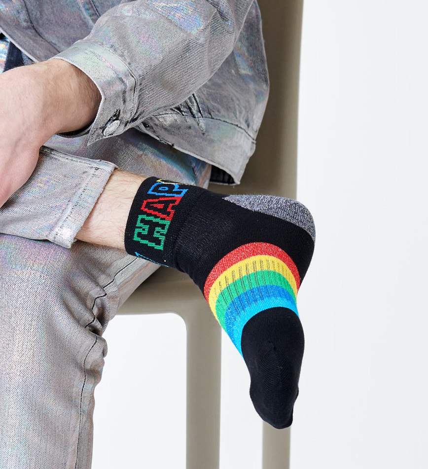 Chaussette Happy Socks Rainbow Stripe 1/4 Crew | KXY-0646206