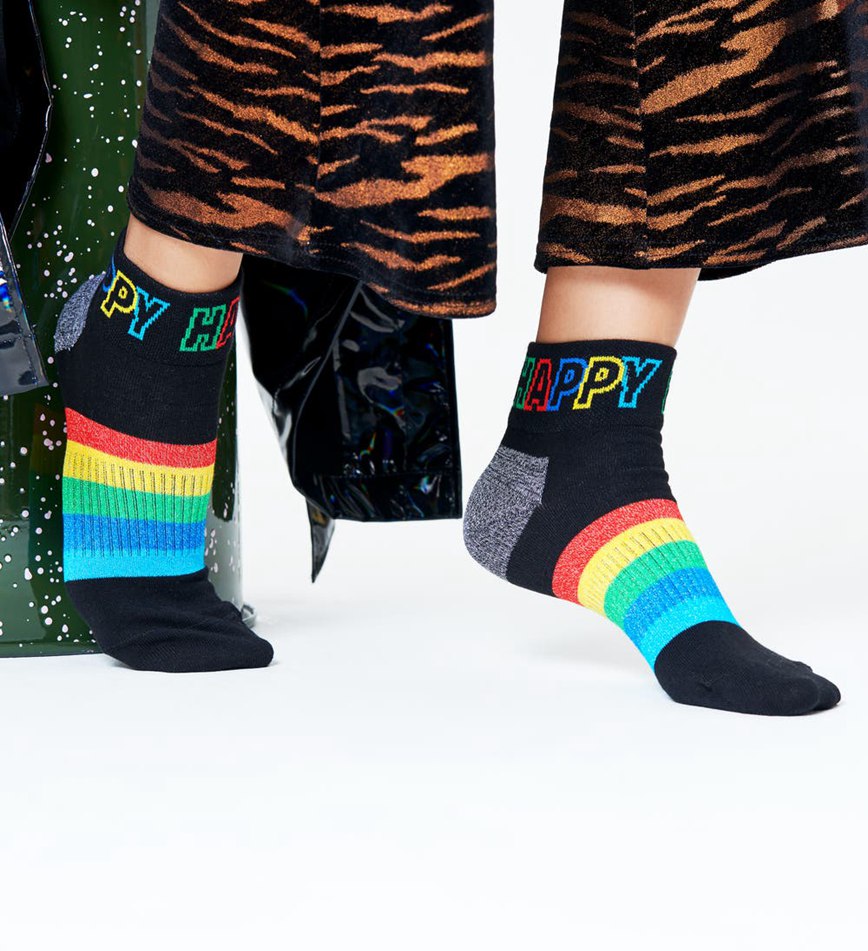 Chaussette Happy Socks Rainbow Stripe 1/4 Crew | KXY-0646206