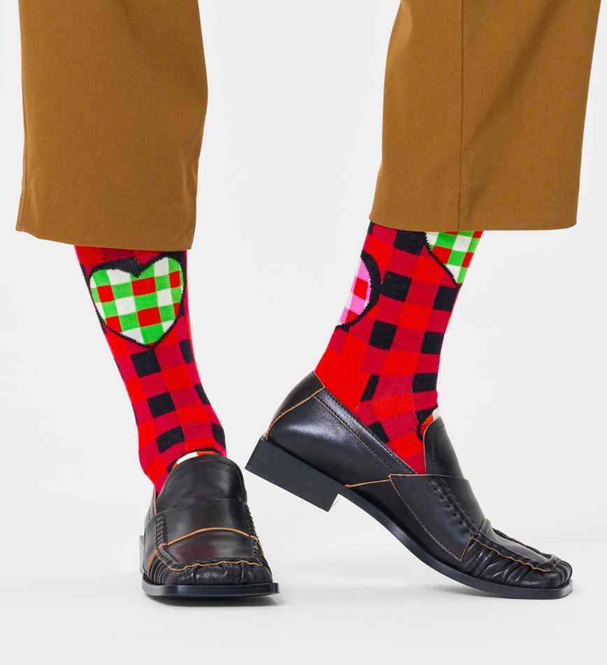 Chaussette Happy Socks Checked Heart | JEG-3616654