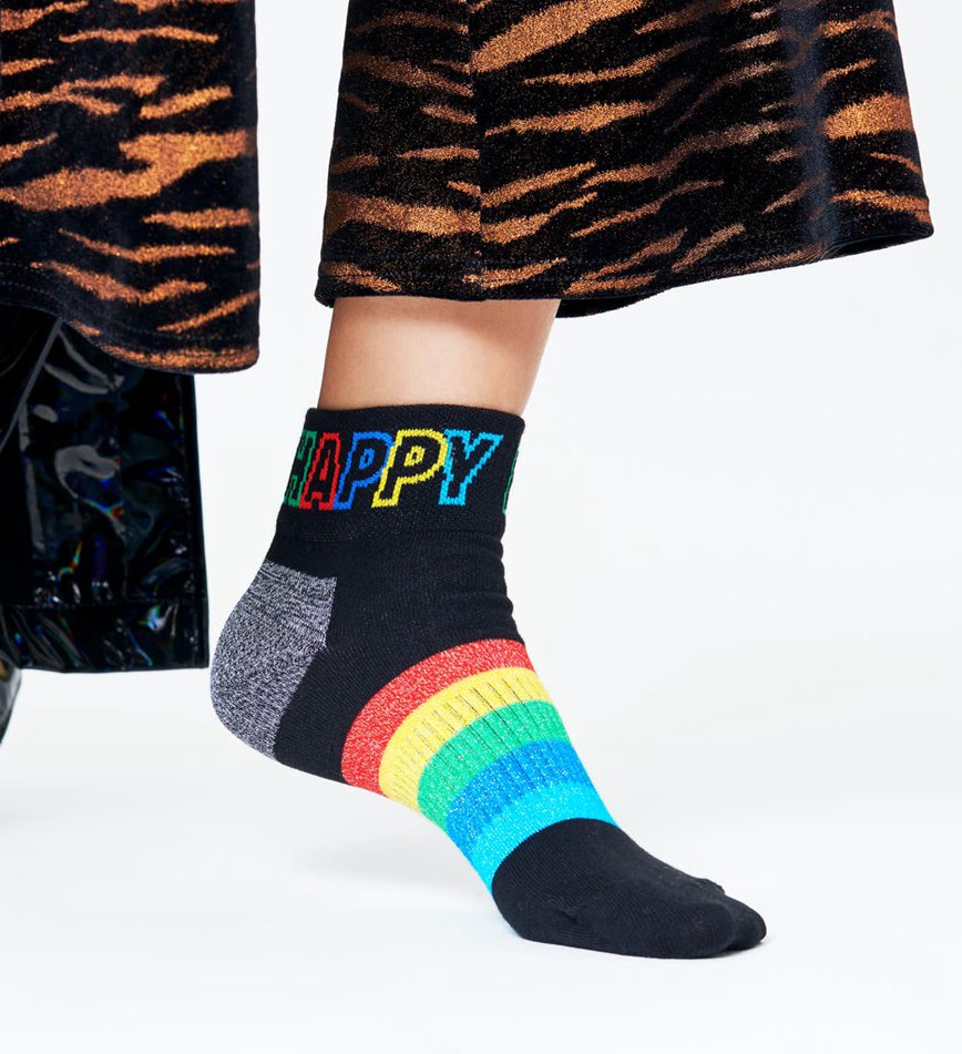 Chaussette Happy Socks Rainbow Stripe 1/4 Crew | KXY-0646206