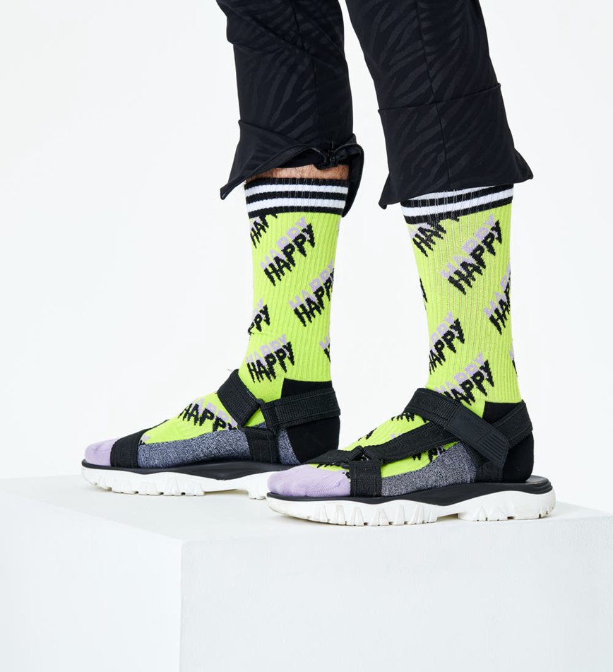 Chaussette Happy Socks Happy Logo Thin Crew | QZQ-1209086