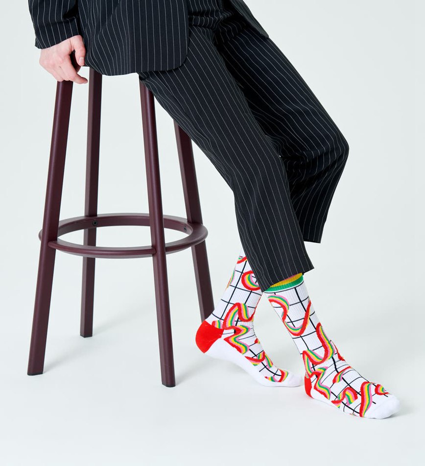 Chaussette Happy Socks Squiggly Rainbow Crew | BGV-8684633