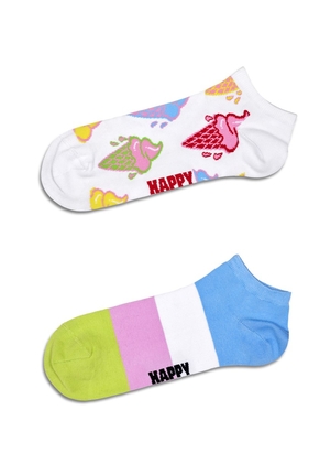 Chaussette Happy Socks 2-Pack Ice Cream & Stripe Low | LPQ-2089015