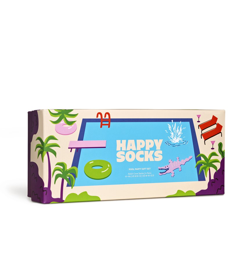 Chaussette Happy Socks 4-Pack Pool Party Gift Sest | XRF-6110597