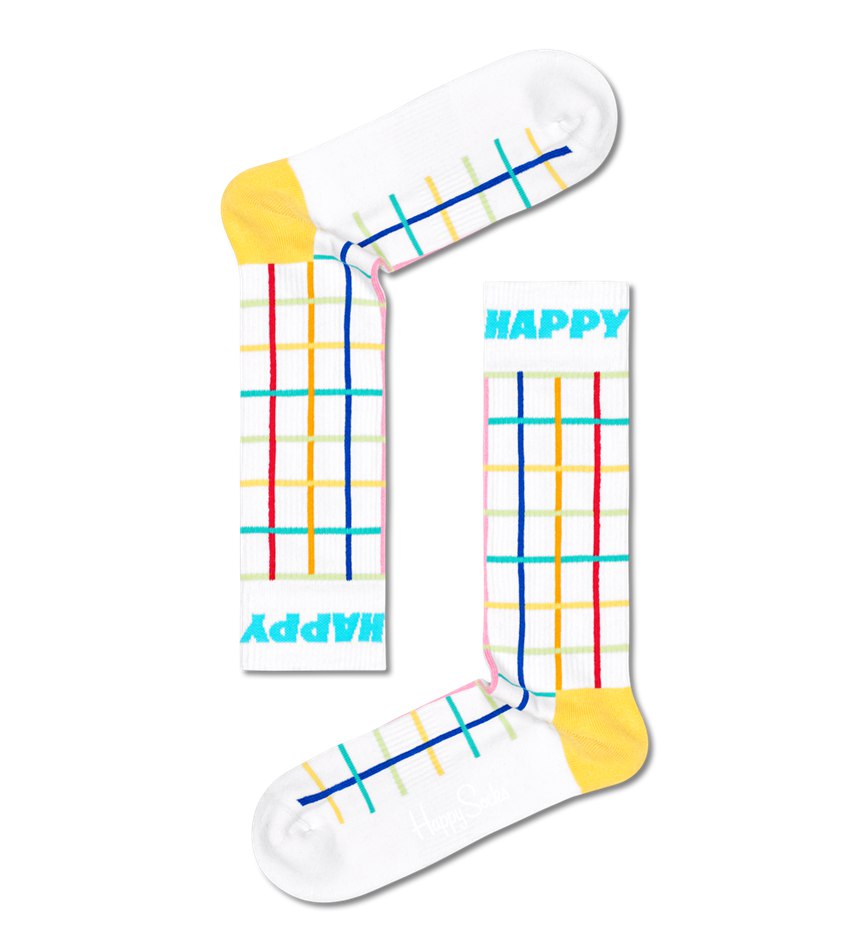 Chaussette Happy Socks Color Grid Crew | UYU-0146654