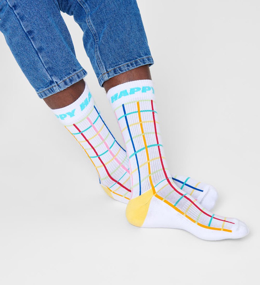 Chaussette Happy Socks Color Grid Crew | UYU-0146654