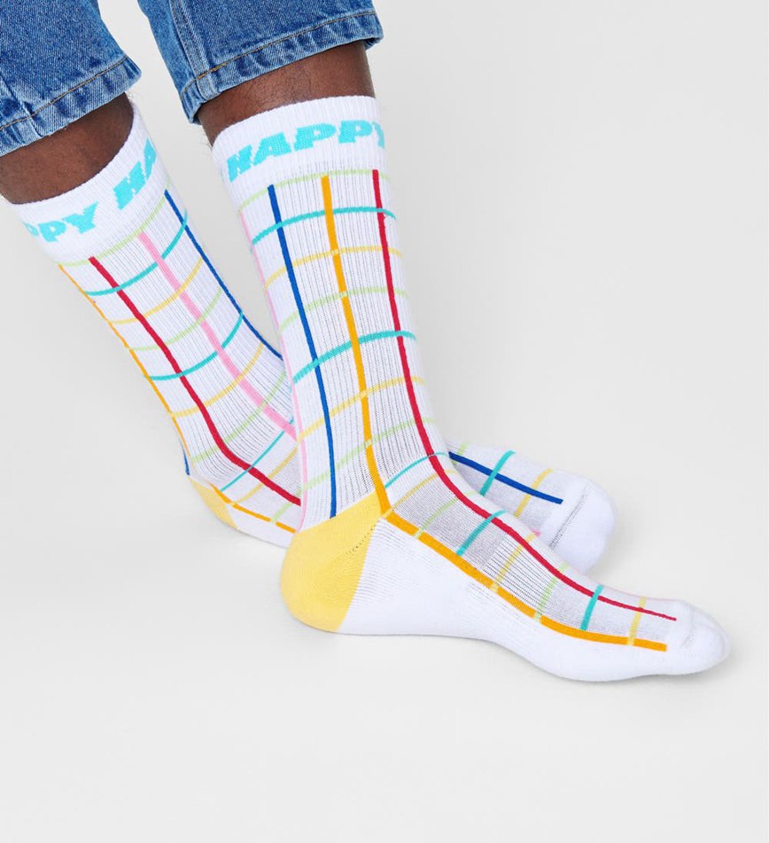 Chaussette Happy Socks Color Grid Crew | UYU-0146654