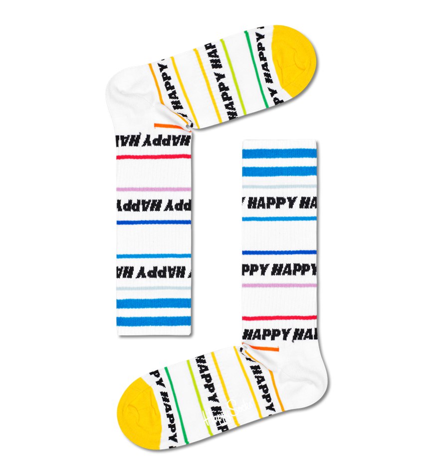 Chaussette Happy Socks Happy Line Thin Crew | ALG-4841742