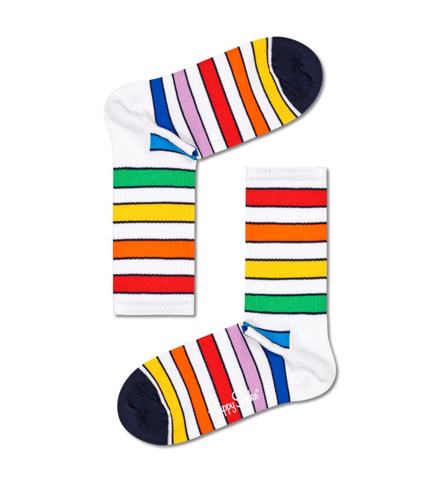 Chaussette Happy Socks Multi Stripe 3/4 Crew | FHG-0284361