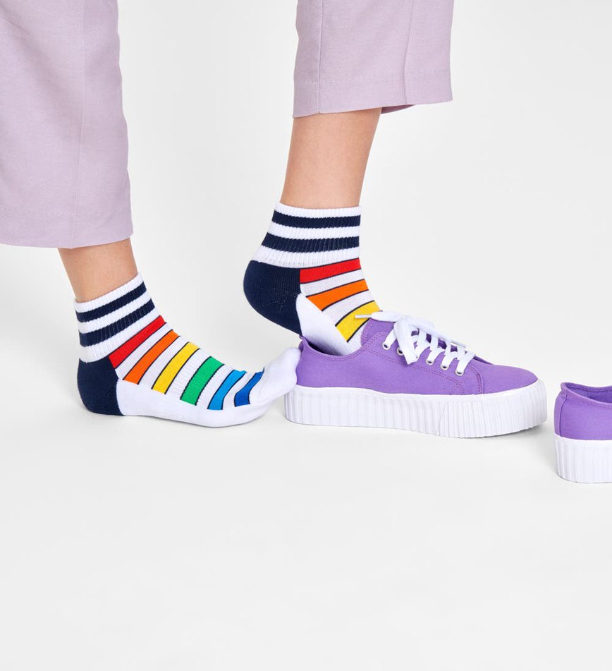 Chaussette Happy Socks Multi Stripe1/4 Crew | JEL-9933707