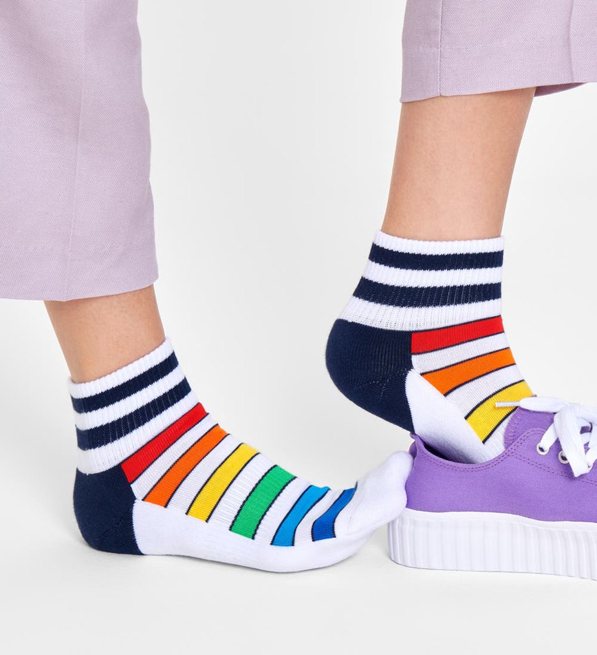 Chaussette Happy Socks Multi Stripe1/4 Crew | JEL-9933707