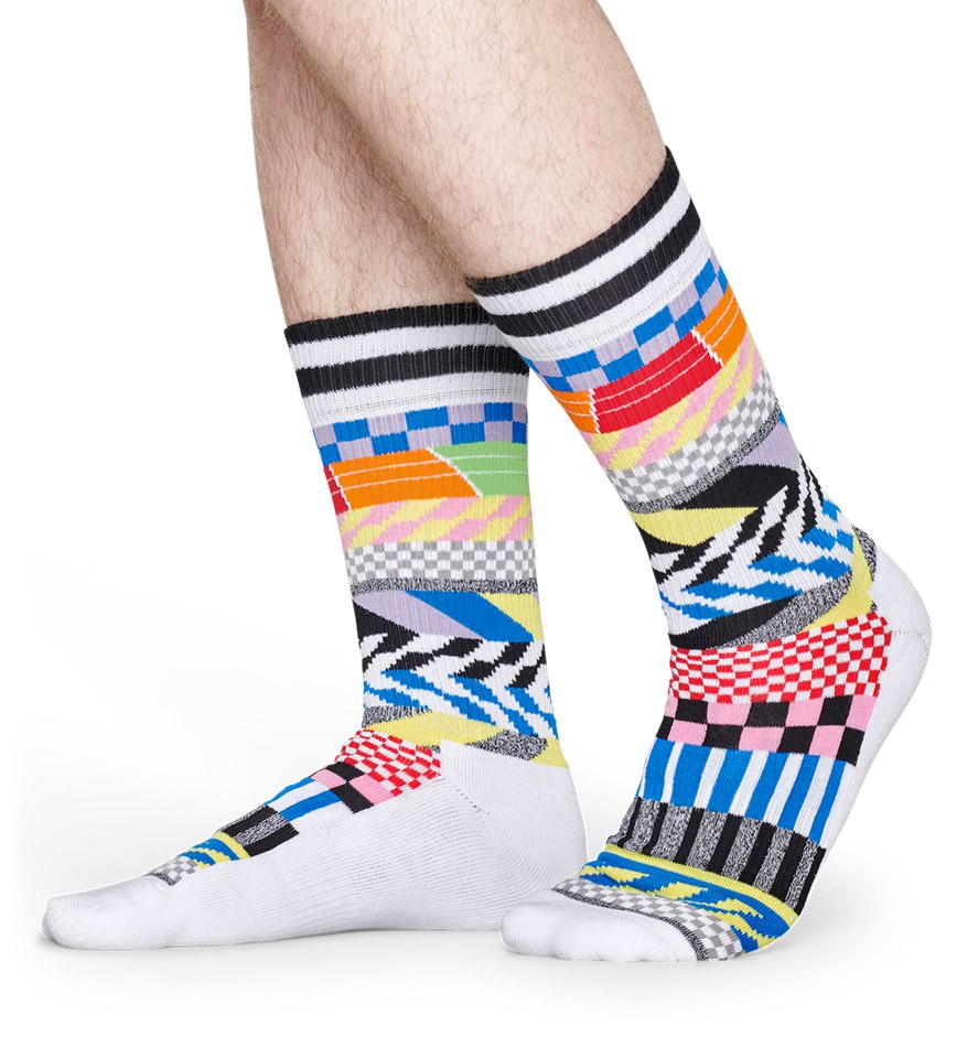 Chaussette Happy Socks Athletic Checked Stripe | QSB-9248453