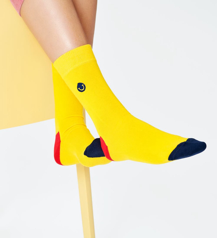 Chaussette Happy Socks Embroidery Smiling | UQO-1272120