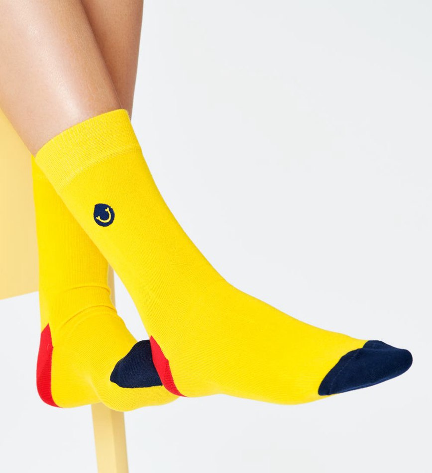 Chaussette Happy Socks Embroidery Smiling | UQO-1272120