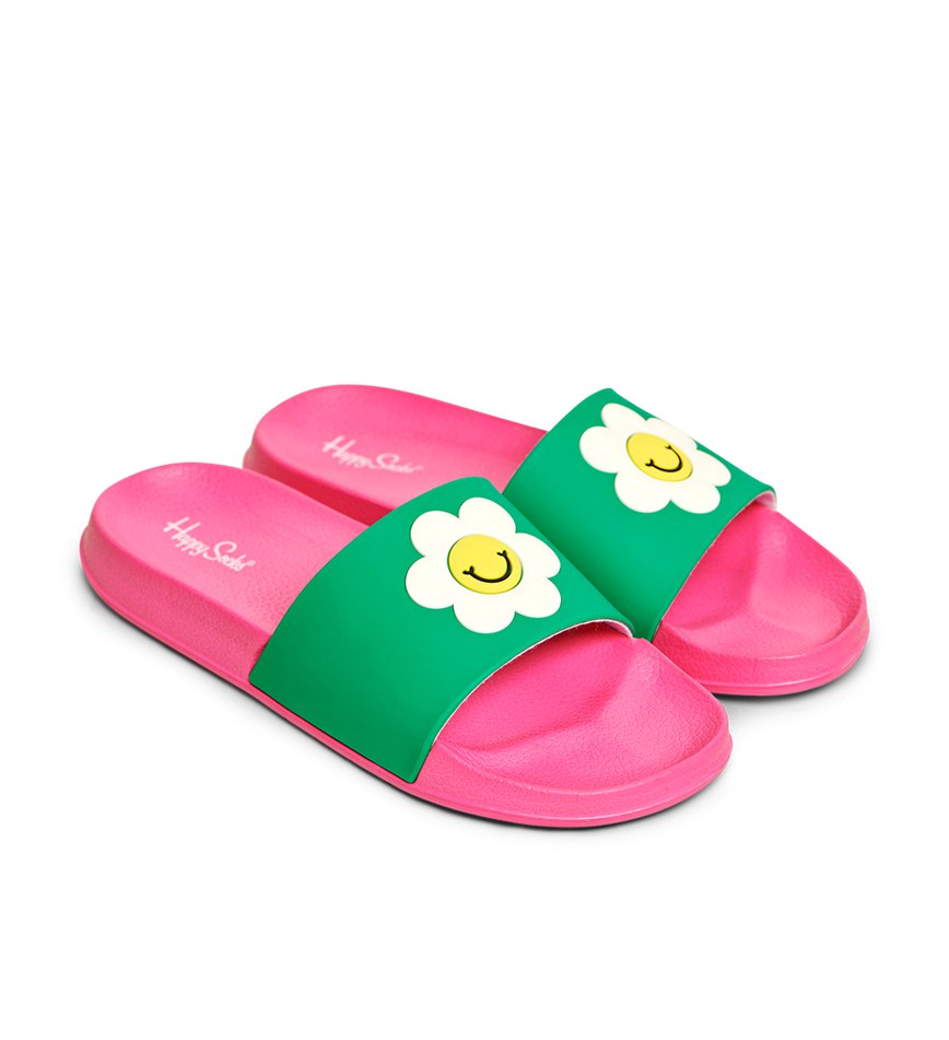 Claquette Happy Socks Pool Slider Smiling Daisy | TVR-5175209